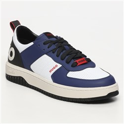 Hugo boss - sneakers kilian - cuero - azul noche y blanco