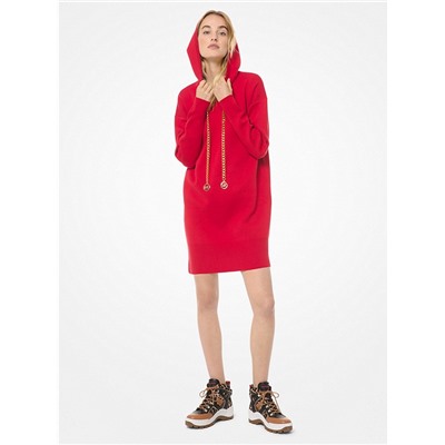 MICHAEL MICHAEL KORS Logo Chain Stretch-Cotton Hoodie Dress