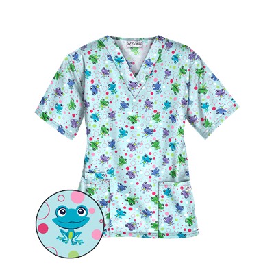 UA Jumpin Jack Navy Print Scrub Top