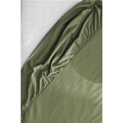 Manon King Size %100 Pamuk Ranforce Lastikli Çarşaf - Haki