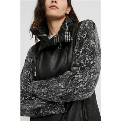 Chaqueta biker slim tartán