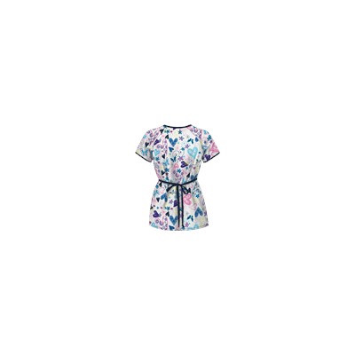 Happy Scrubs® Crazy Hearts White Print Scrub Top