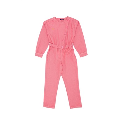 Kız Çocuk Pembe Jean Elbise