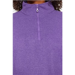 Mor Selanik/Triko Görünümlü Fermuarlı Yaka Regular/Normal Kalıp Örme Sweatshirt TBBAW23AO00006