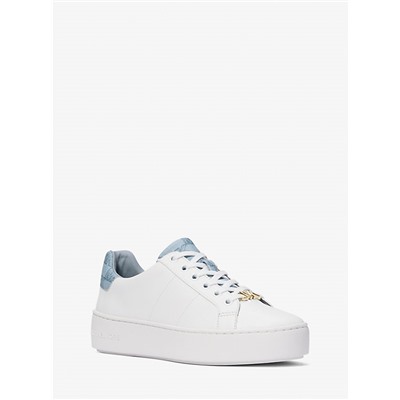 Poppy Faux Leather and Logo Sneaker