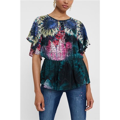Blusa fruncido cintura