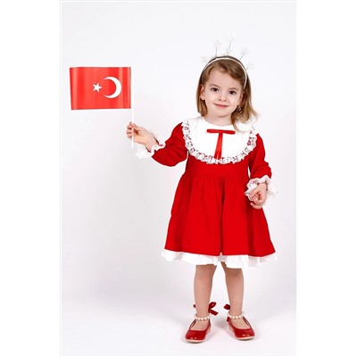 Le Mabelle Kırmızı Fisto Yakalı Kız Çocuk Elbise - Lisa LM686