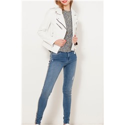 Chaqueta biker Blanco