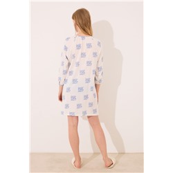 Camisón corto "maternity" blanco estampado boho