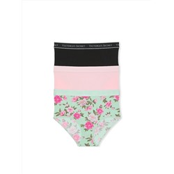 Victoria's Secret 3-Pack Logo Cotton High-Waist Brief Panties