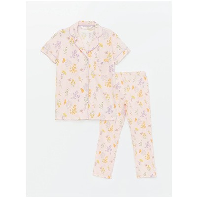 LC Waikiki Gömlek Yaka Desenli Kısa Kollu Kadın Pijama Takım, LCW DREAM                                            
                                            Gömlek Yaka Desenli Kısa Kollu Kadın Pijama Takım