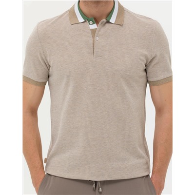 Beyaz Slim Fit Dokulu Polo Yaka Tişört