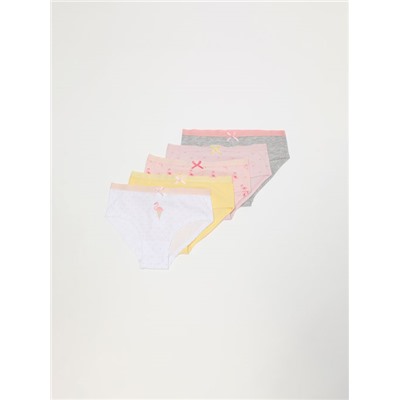 PACK OF 5 PAIRS OF HIPSTER BRIEFS WITH A FLAMINGO PRINT