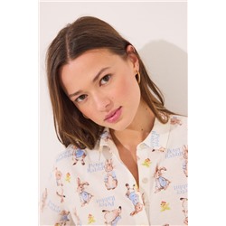 Pijama largo camisero 100% algodón "Peter Rabbit"