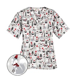 UA Winter Playground Black Scrub Top