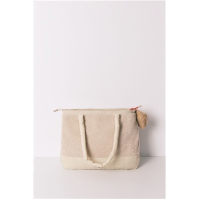 Bolso grande acolchado beige Snoopy