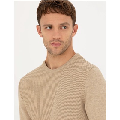 Bej Slim Fit Kazak