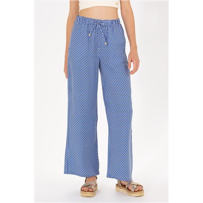 Kadın Saks Loose Relax Fit Pantolon