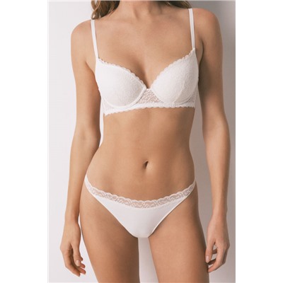 Tanga tira encaje blanco