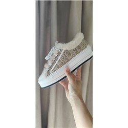 Женские кеды Dio*r Walk’*n на толстой подошве с мехом внутри