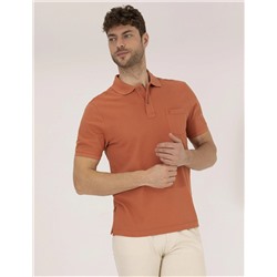 Kahverengi Regular Fit Polo Yaka Basic Tişört