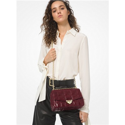MICHAEL MICHAEL KORS Soho Large Quilted Crinkled Leather Shoulder Bag