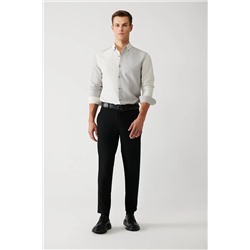 Avva Erkek Siyah Yanı Lastikli Dokulu Slim Fit Jogger Pantolon A32Y3054