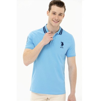Erkek Turkuaz Basic Polo Yaka Tişört
