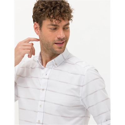 Bej Slim Fit Uzun Kollu Gömlek
