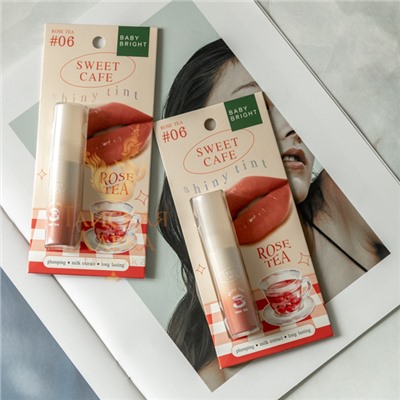 ТИНТ ДЛЯ ГУБ И ЩЕК ГЛЯНЦЕВЫЙ «SWEET CAFE» (06 ROSE TEA, ПЕРСИКОВЫЙ) BABY BRIGHT