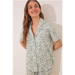 Pijama camisero largo 100% algodón flores