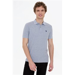 Erkek Gri Melanj Basic Polo Yaka Tişört