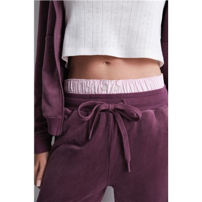 Pantalón terciopelo suave vino