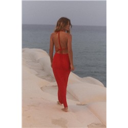 DRAPED HALTER MAXI DRESS