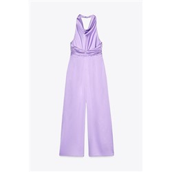 SATIN HALTER NECK JUMPSUIT