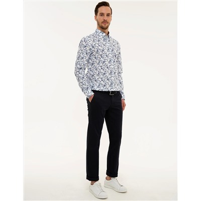 Lacivert Slim Fit Uzun Kollu Gömlek