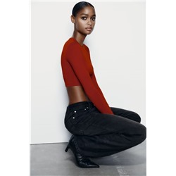 CROPPED POLYAMIDE T-SHIRT