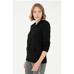 U.S. Polo Assn., Kadın Siyah Kapüşonlu Sweatshirt 50296947-vr046