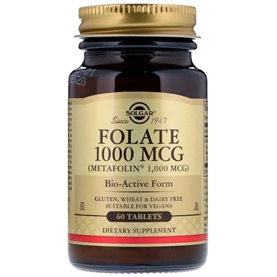 Solgar Folate (Metafolin) 1000 мкг 60 таб
