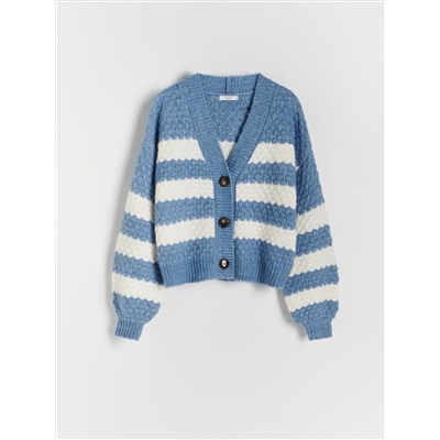 Strickjacke mit Wollezusatz