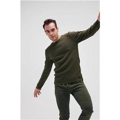 Bad Bear Dapple Knit Haki Yeşil Bisiklet Yaka Erkek Triko Kazak 20k013545e0001