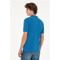 Erkek Slim Fit Polo Yaka Saks Basic Tişört