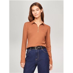 Long-Sleeve Zip Slim Fit Polo