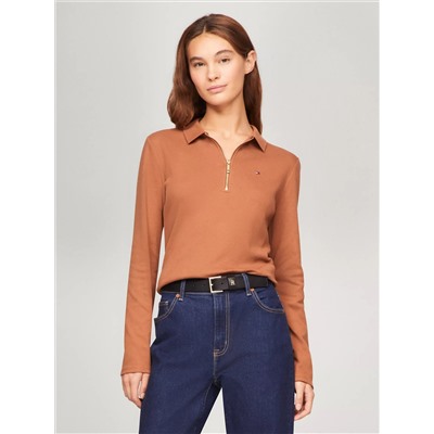 Long-Sleeve Zip Slim Fit Polo