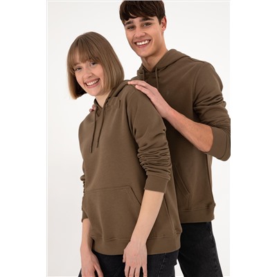 Erkek Haki Basic Sweatshirt
