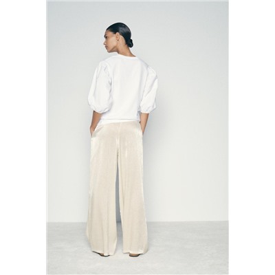 CONTRAST PUFF SLEEVE T-SHIRT