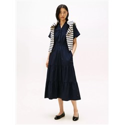 Poplin Tiered Midi Dress
