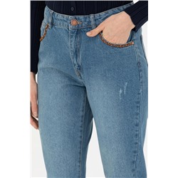 Kadın Koyu Mavi Jean Pantolon