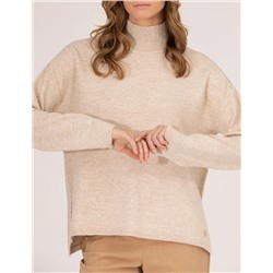 Balıkçı Yaka Krem Melanj Comfort Fit Basic Kazak