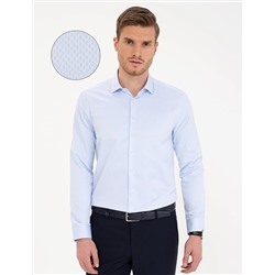 Açık Mavi Slim Fit Uzun Kollu Gömlek